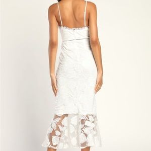 Lulus Alluring Dream White Floral Lace Dress